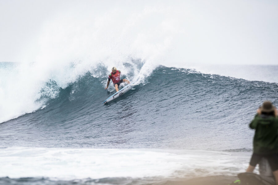 Italo Ferreira performing a layback snap at Rottnest Island in Western Australia